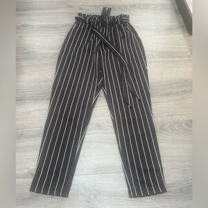 Fashion Nova Black and White Striped Pants